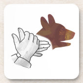 Hand Silhouette Hund Brown Untersetzer (Vorderseite)