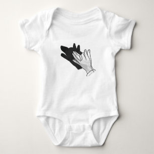 Hand Silhouette Wolf Baby Strampler