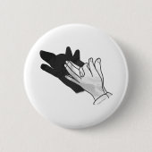 Hand Silhouette Wolf Button (Vorderseite)