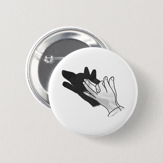 Hand Silhouette Wolf Button (Vorne & Hinten)