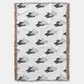 Hand Silhouette Wolf Decke (Vorderseite Vertikal)