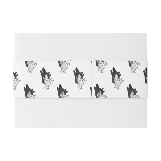 Hand Silhouette Wolf Einladungsbanderole (Rückseitenbeispiel)