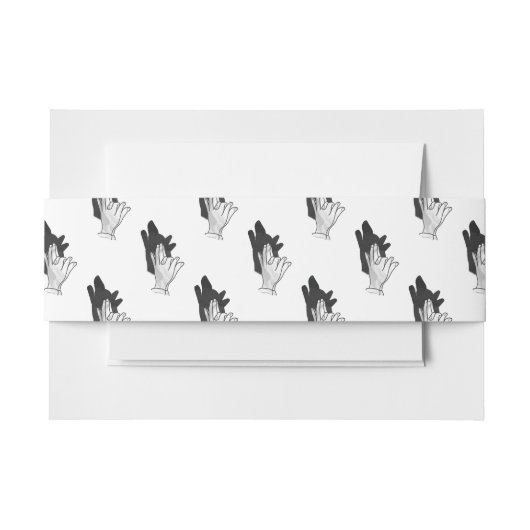 Hand Silhouette Wolf Einladungsbanderole (Vorderseite Beispiel)