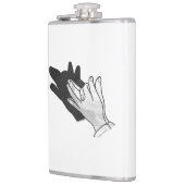 Hand Silhouette Wolf Flachmann (Links)