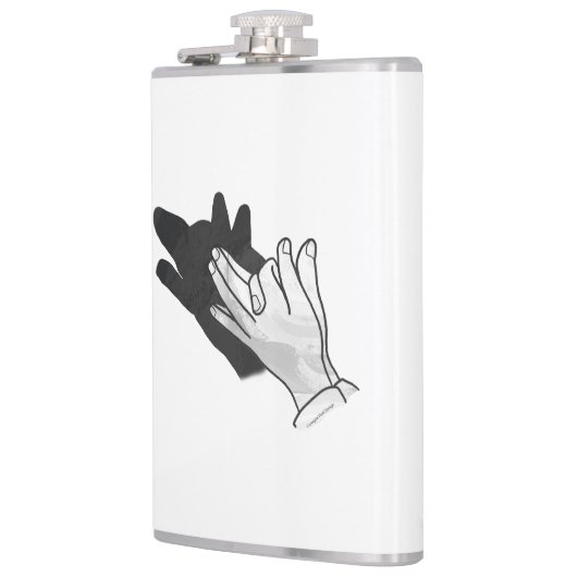 Hand Silhouette Wolf Flachmann (Links)