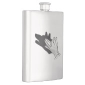 Hand Silhouette Wolf Flachmann (Rechts)