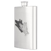 Hand Silhouette Wolf Flachmann (Links)