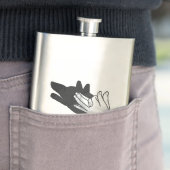 Hand Silhouette Wolf Flachmann (Beispiel)