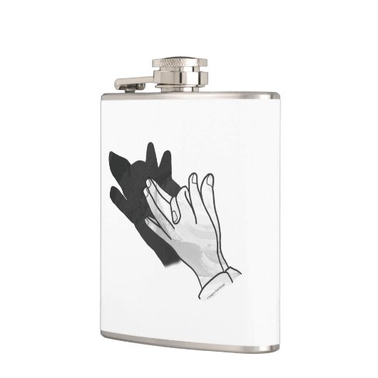 Hand Silhouette Wolf Flachmann (Links)