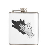 Hand Silhouette Wolf Flachmann (Vorderseite)