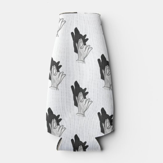 Hand Silhouette Wolf Flaschenkühler (Vorderseite)