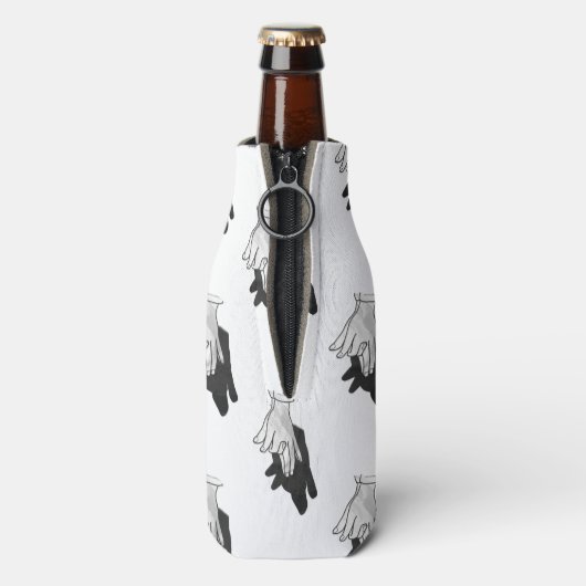 Hand Silhouette Wolf Flaschenkühler (Flasche Rückseite)