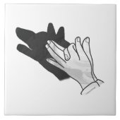 Hand Silhouette Wolf Fliese (Vorderseite)