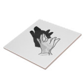 Hand Silhouette Wolf Fliese (Seite)