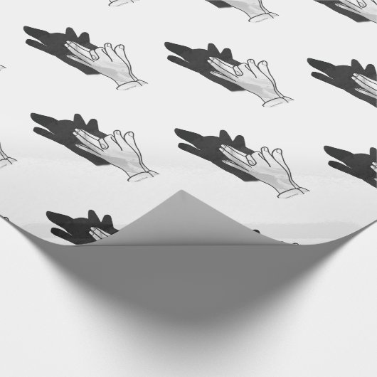 Hand Silhouette Wolf Geschenkpapier (Ecke)