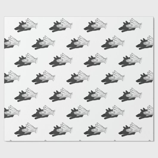 Hand Silhouette Wolf Geschenkpapier (Flach)