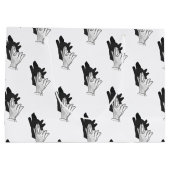 Hand Silhouette Wolf Große Geschenktüte (Rückseite)