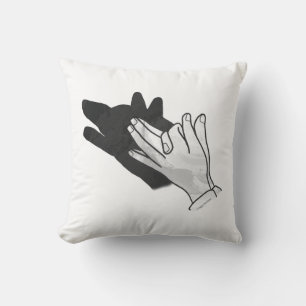 Hand Silhouette Wolf Kissen