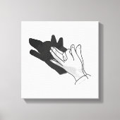 Hand Silhouette Wolf Leinwanddruck (Vorderseite)