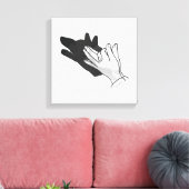 Hand Silhouette Wolf Leinwanddruck (Insitu (Wohnzimmer))