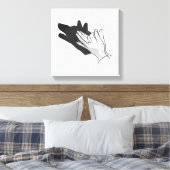 Hand Silhouette Wolf Leinwanddruck (Insitu (Schlafzimmer))