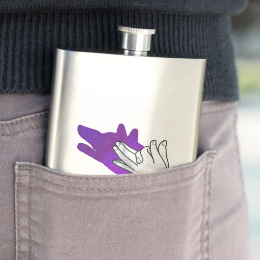 Hand Silhouette Wolf Lila Flachmann (Beispiel)