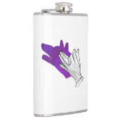 Hand Silhouette Wolf Lila Flachmann (Rechts)