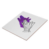 Hand Silhouette Wolf Lila Fliese (Seite)