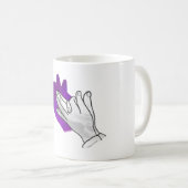 Hand Silhouette Wolf Lila Kaffeetasse (VorderseiteRechts)