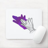 Hand Silhouette Wolf Lila Mousepad (Mit Mouse)