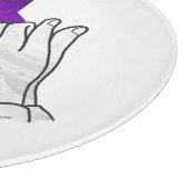 Hand Silhouette Wolf Lila Schneidebrett (Ecke)