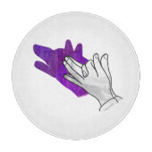 Hand Silhouette Wolf Lila Schneidebrett (Vorderseite)