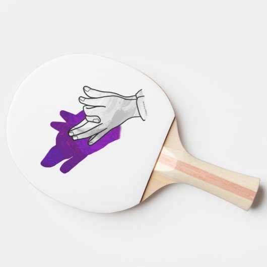 Hand Silhouette Wolf Lila Tischtennis Schläger (Seitenansicht)