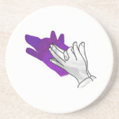 Hand Silhouette Wolf Lila Untersetzer (Vorne)