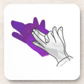Hand Silhouette Wolf Lila Untersetzer (Vorderseite)