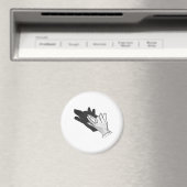 Hand Silhouette Wolf Magnet (In Situ (Geschirrspüler))