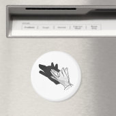 Hand Silhouette Wolf Magnet (In Situ (Geschirrspüler))