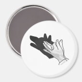 Hand Silhouette Wolf Magnet (Vorderseite/Rückseite)