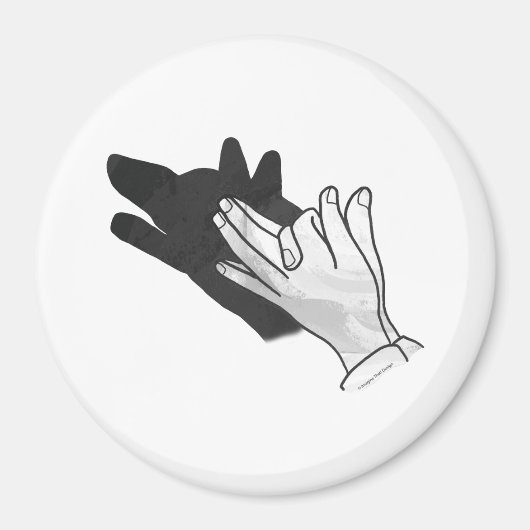 Hand Silhouette Wolf Magnet (Vorne)