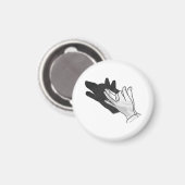 Hand Silhouette Wolf Magnet (Vorderseite/Rückseite)