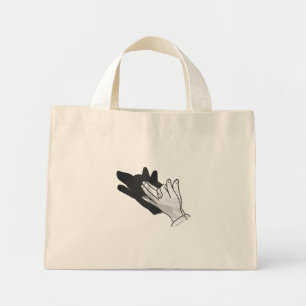 Hand Silhouette Wolf Mini Stoffbeutel