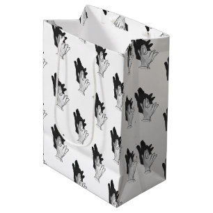 Hand Silhouette Wolf Mittlere Geschenktüte