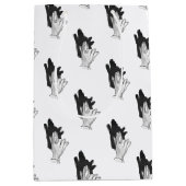 Hand Silhouette Wolf Mittlere Geschenktüte (Vorderseite)