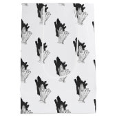 Hand Silhouette Wolf Mittlere Geschenktüte (Rückseite)
