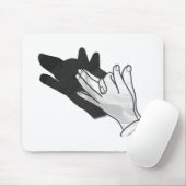 Hand Silhouette Wolf Mousepad (Mit Mouse)