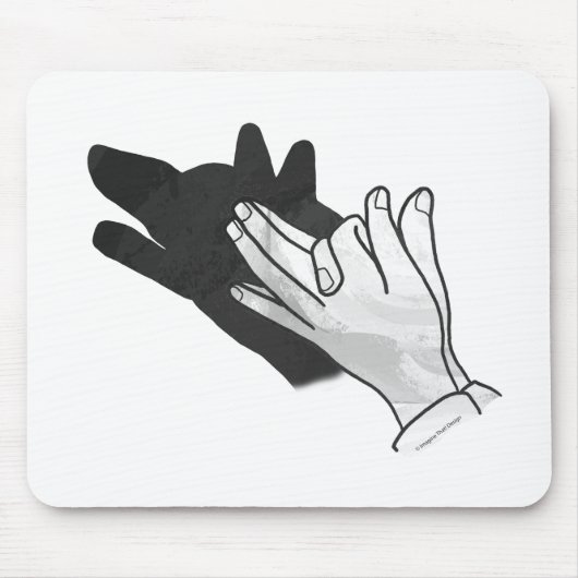 Hand Silhouette Wolf Mousepad (Vorne)