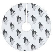 Hand Silhouette Wolf Polyester Weihnachtsbaumdecke (Vorderseite)