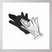 Hand Silhouette Wolf Poster (Vorne)