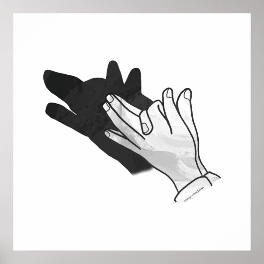 Hand Silhouette Wolf Poster (Vorne)