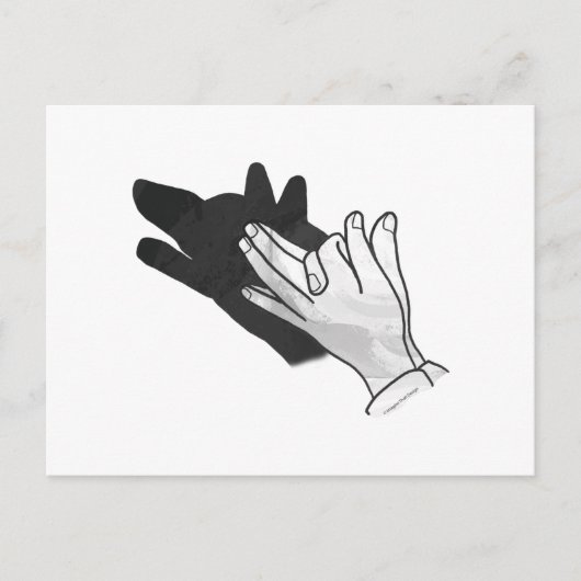 Hand Silhouette Wolf Postkarte (Vorderseite)
